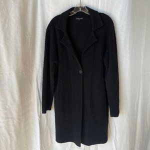 Eileen Fisher Black Knit Longline Jacket